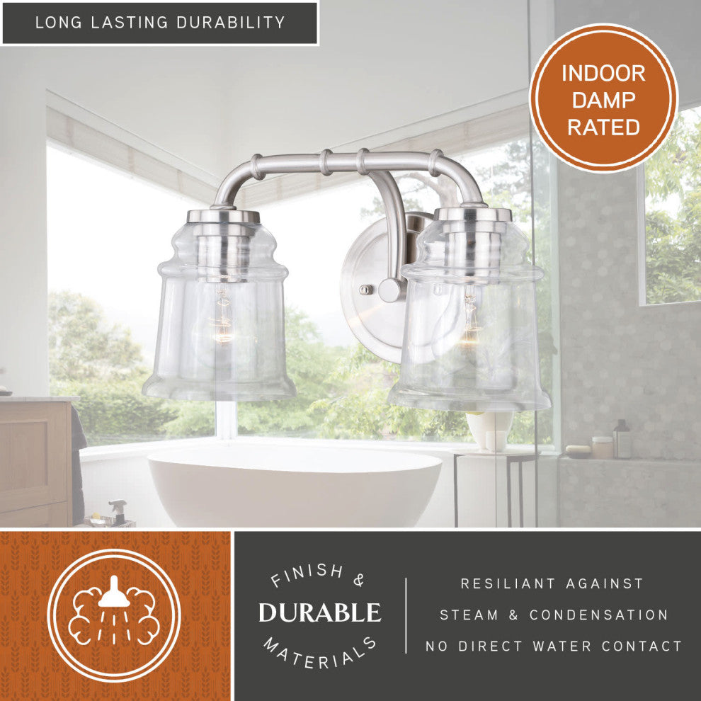 Toledo 2-Light Vanity Satin Nickel