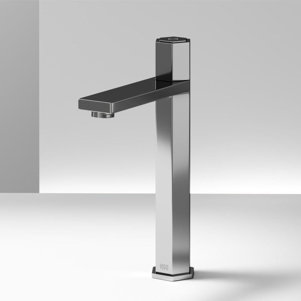 VIGO Nova 10" H Single Handle Single Hole Bathroom Vessel Faucet, Chrome