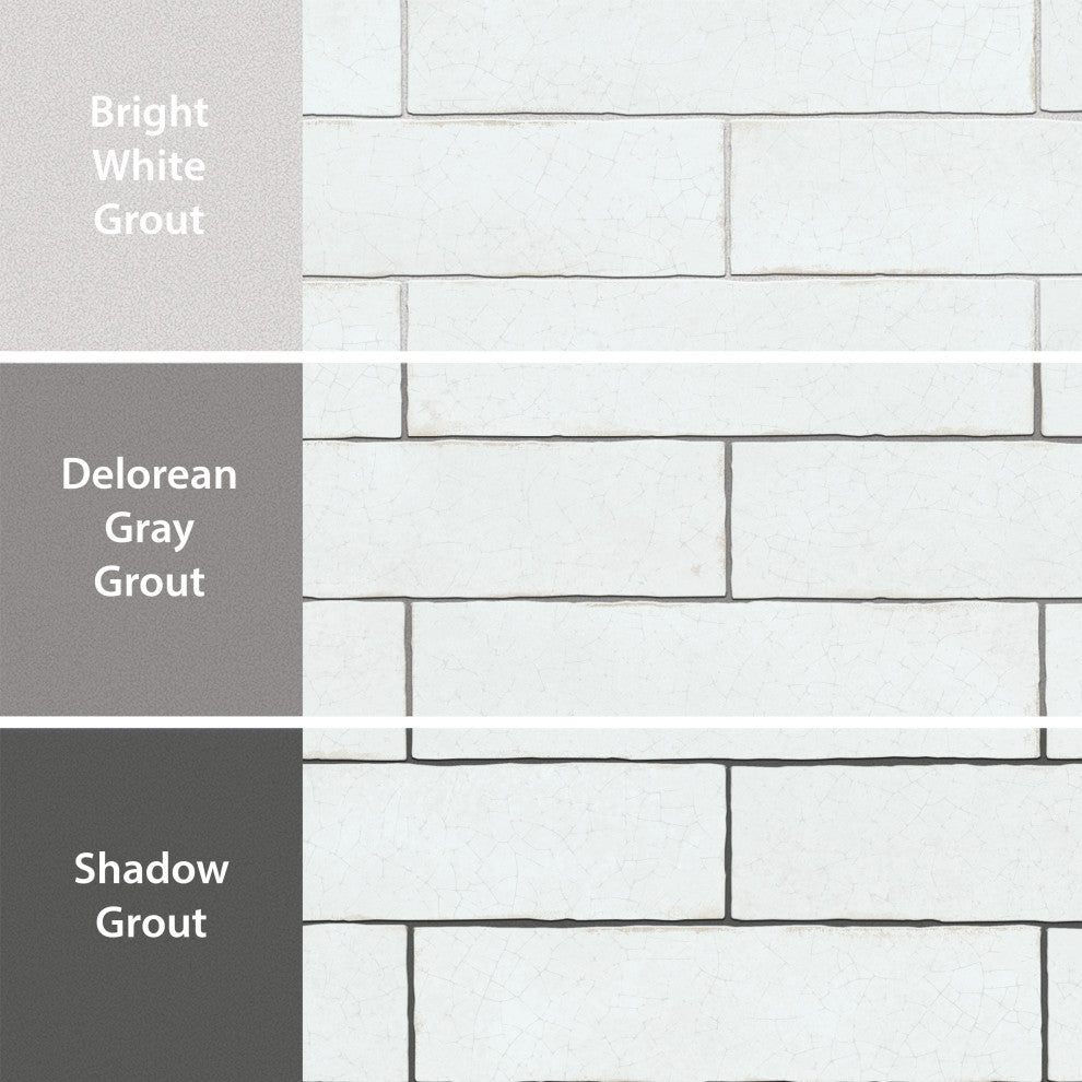 Crackle Cream Ceramic Wall Tile, White