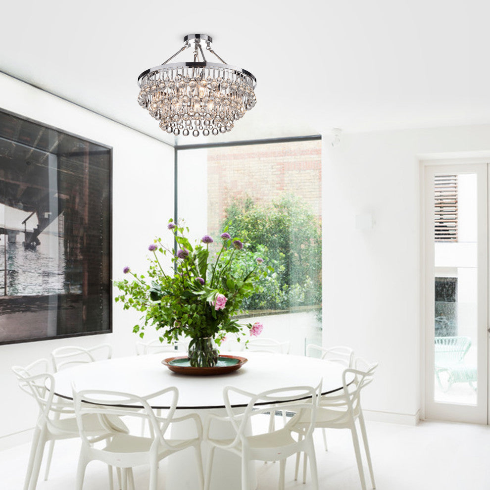 Arosa 9-Light Chrome Semi Flush Mount