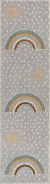 Minha Rainbow Dot Machine-Washable Area Rug, 2 X 8