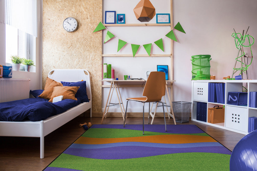 Kid Essentials Rug, Flow, Violet, 5'4"x7'8"