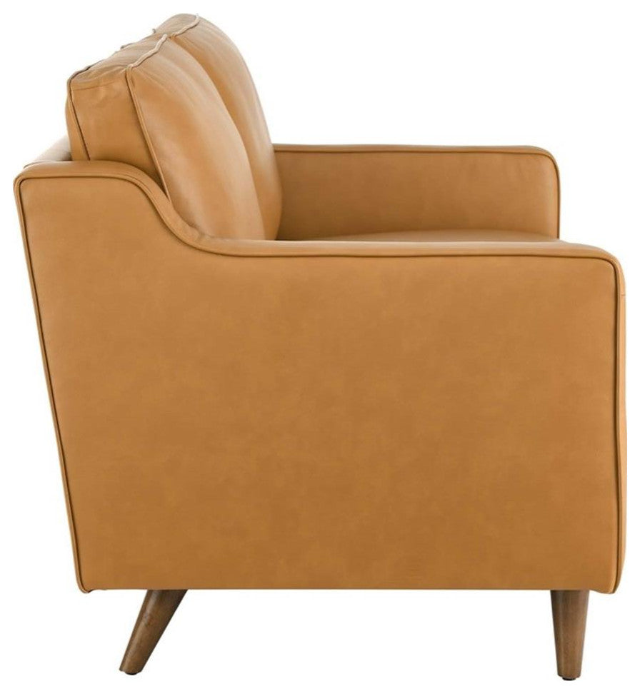 Impart Genuine Leather Loveseat, Tan