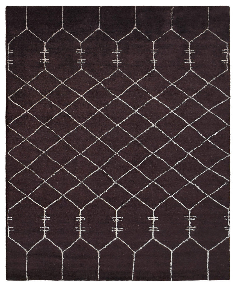 HAND KNOTTED LOOM SILK AREA RUGS-6'x9',Rectangle,Brown Beige,Contemporary