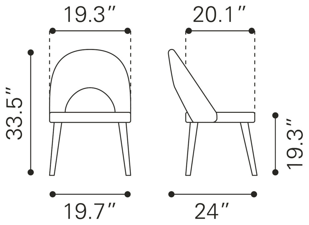Side Dining Chair, Set of 2, Fabric, Wood, Black, Gold, Bar Kitchen Cafe Bistro