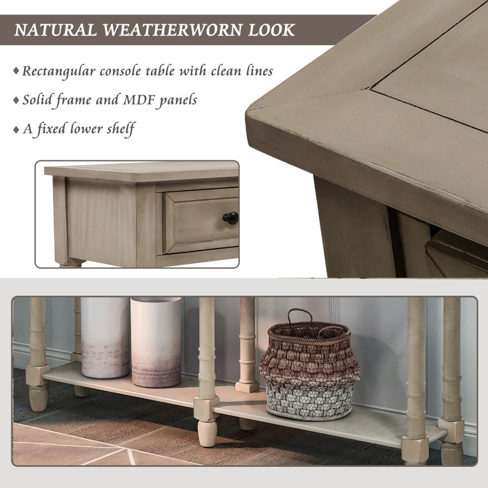 Console Table Sofa Table, Grey Wash