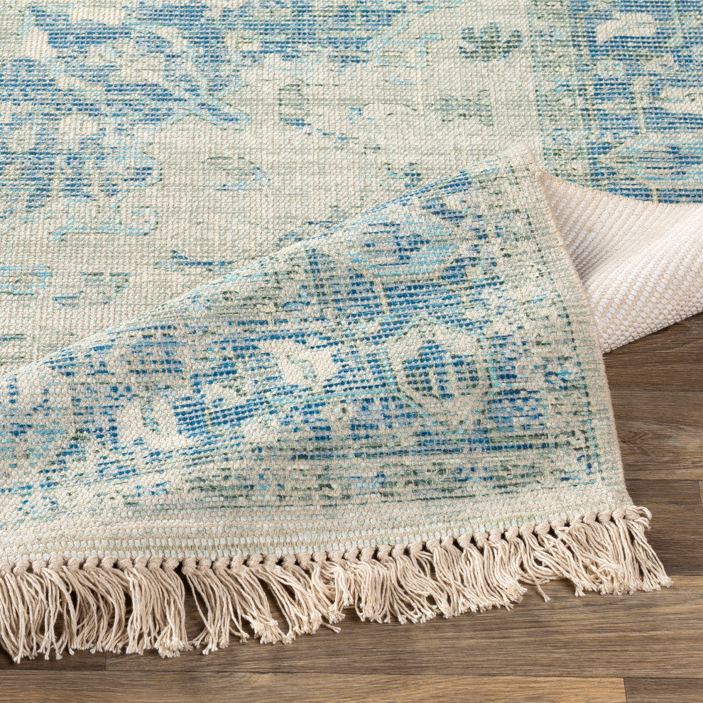 Surya Zainab ZAI-2300 6'x9' Rug, Sky Blue/Navy/Sage/Lime/Dark Green/White