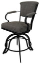 Miami Counter 26" or 30" Metal Bar Stool - A Base, Plumley Cocoa - Black, 26"