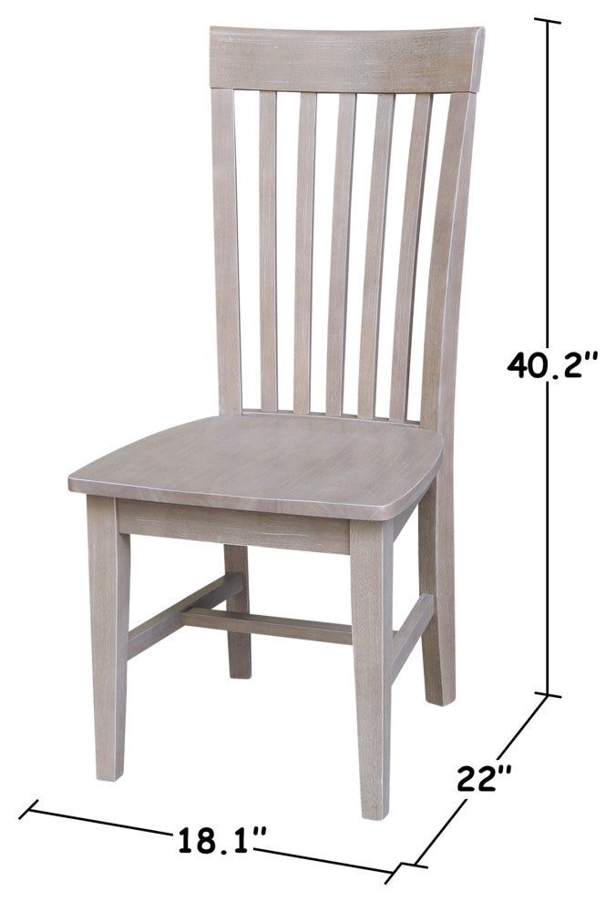 Set of Two Tall Mission Chairs, Washed Gray Taupe
