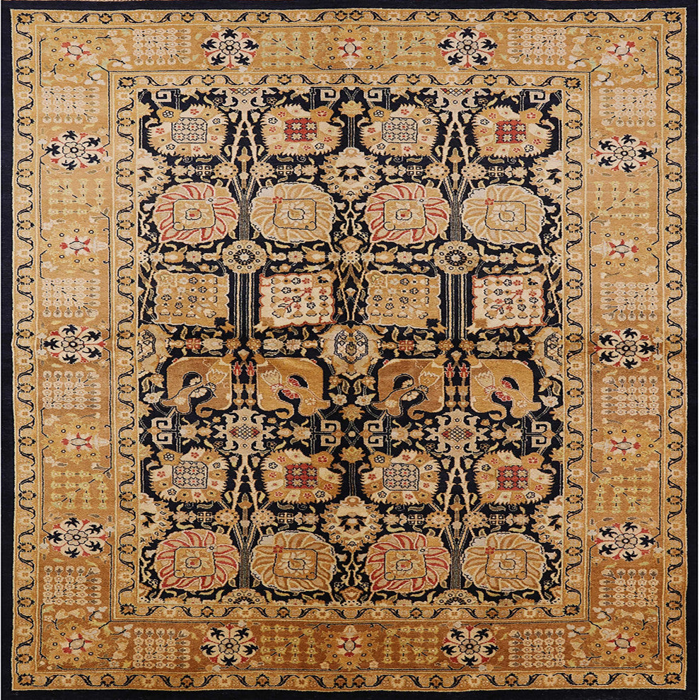 Ahgly Company Indoor Square Mid-Century Modern Area Rugs, 3' Square