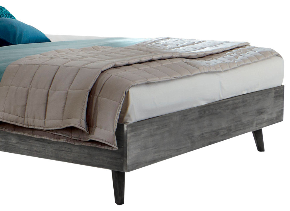 Mohave Mid Century Tundra Gray Acacia Queen Platform Bed