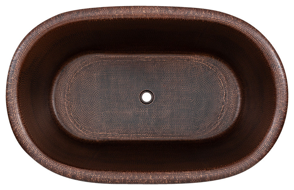 47" Hammered Copper Modern Style Bathtub