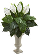 Nearly Natural  Spathifyllum Artificial Plant in Sand Colored Urn