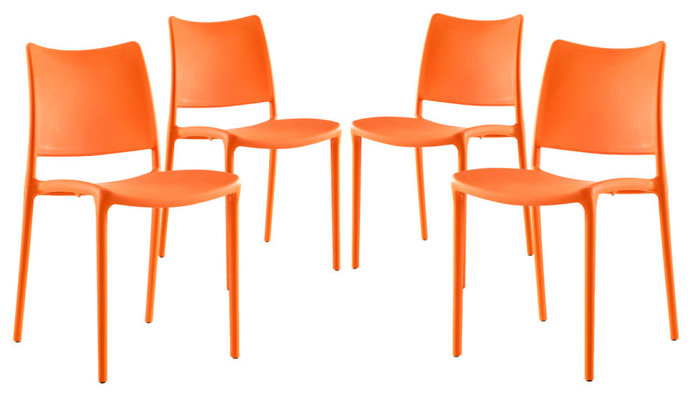 Hipster Dining Side Chair Set of 4, Orange