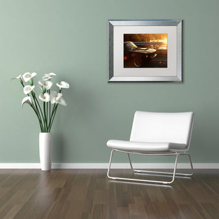Jason Shaffer '67 Mustang' Matted Framed Art, Silver Frame, White Mat, 14x11