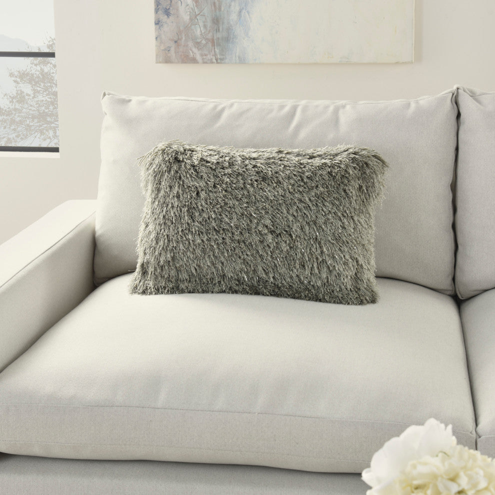 Mina Victory TL004 Throw Pillow, Sage, 14" x 20"