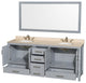 Wyndham WCS141480DGYIVUNOM70 80 inch Vanity in Gray with Ivory Marble and Round