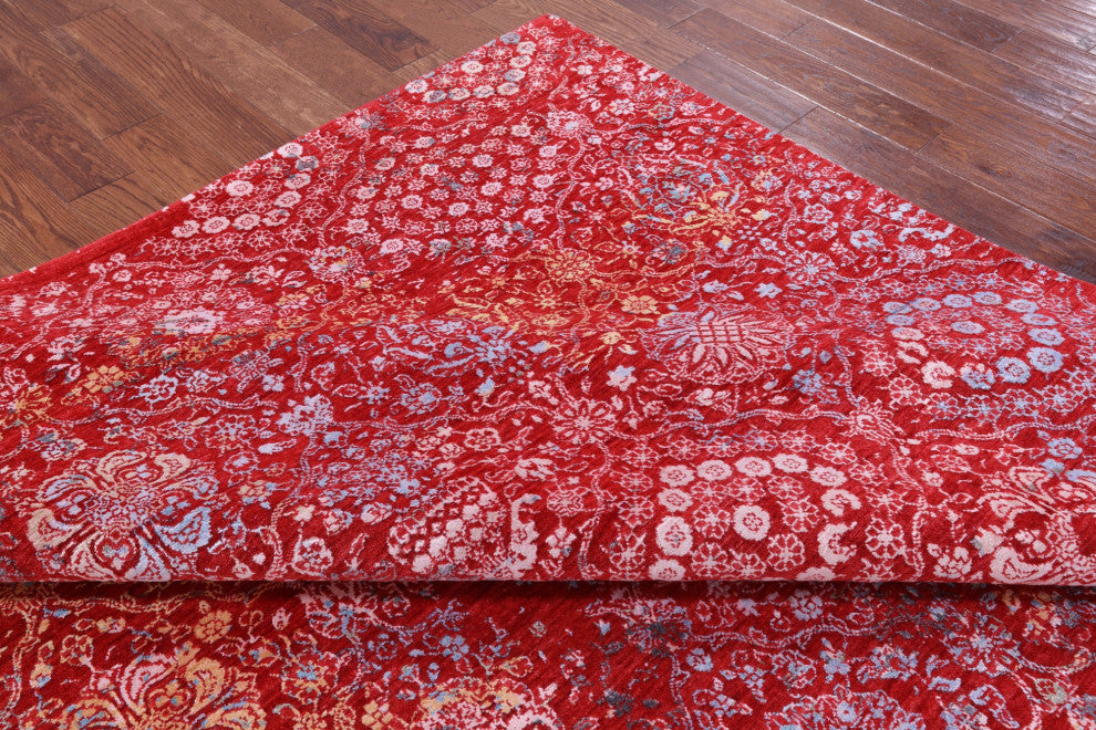 7' 10" X 10' 5" Wool & Silk Modern Handmade Rug - Q14899