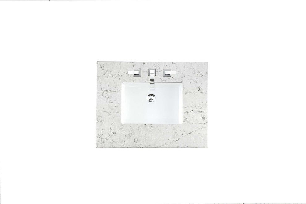Bristol 30" Single Vanity Whitewashed Walnut, Eternal Jasmine Pearl Quartz
