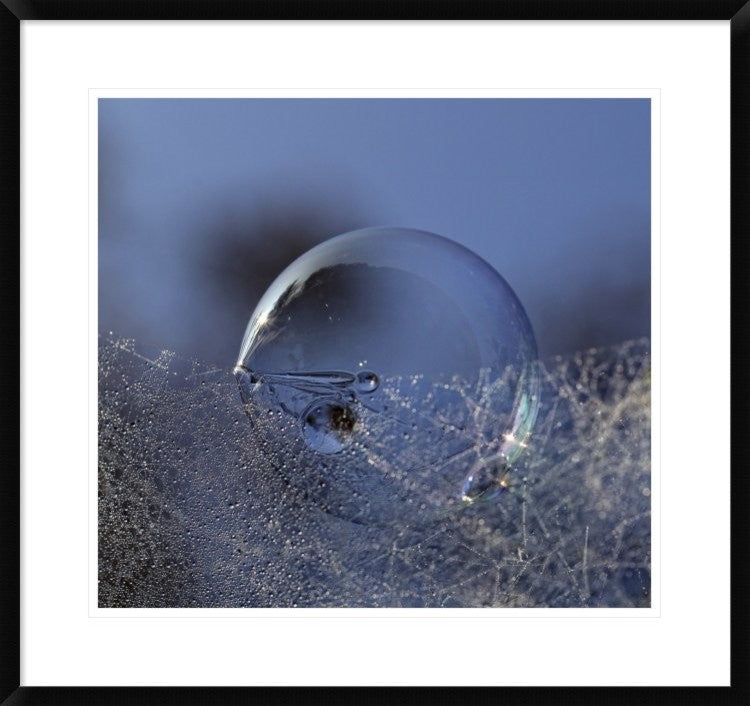 "Blue Bubble Morning" Framed Digital Print by Kent Mathiesen, 30"x28"