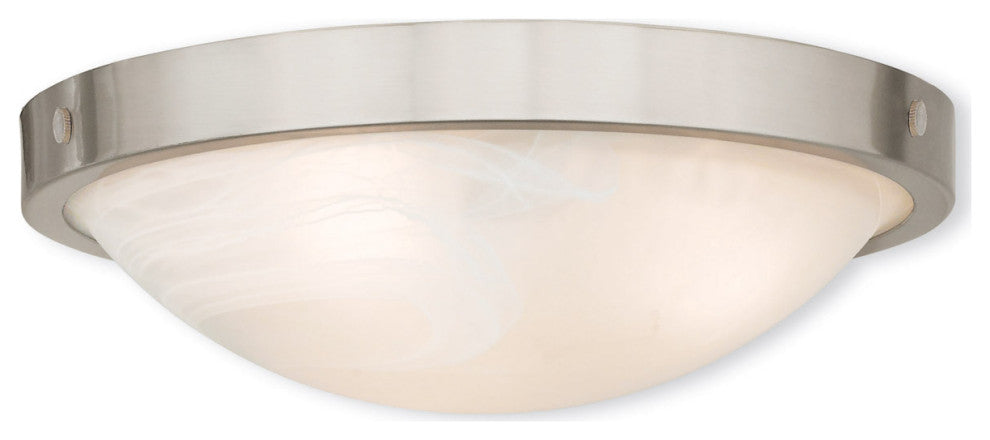 Livex 73952-91 3-Light Brushed Nickel Ceiling Mount, Brushed Nickel