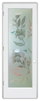 Interior Prehung Door or Interior Slab Door - Hibiscus Hummingbirds - Primed...