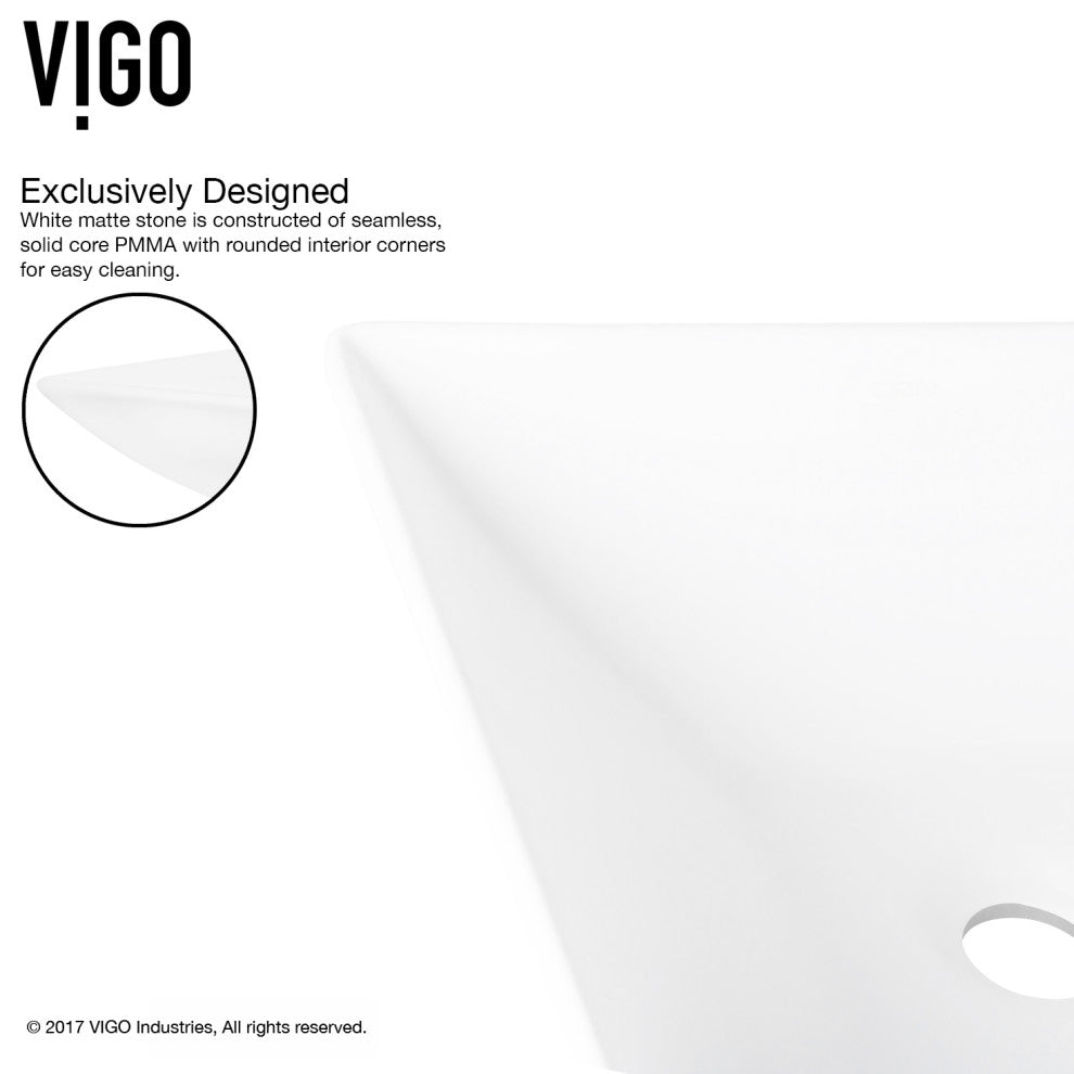 VIGO Matira Matte Stone Vessel Sink and Niko Faucet Set, Brushed Nickel Pop-Up Drain