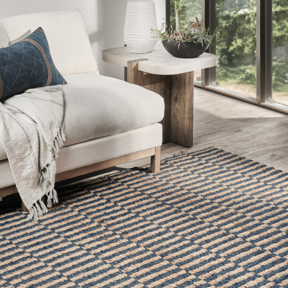 Monterey Jute Handwoven Accent Rug, Blue, 9x12