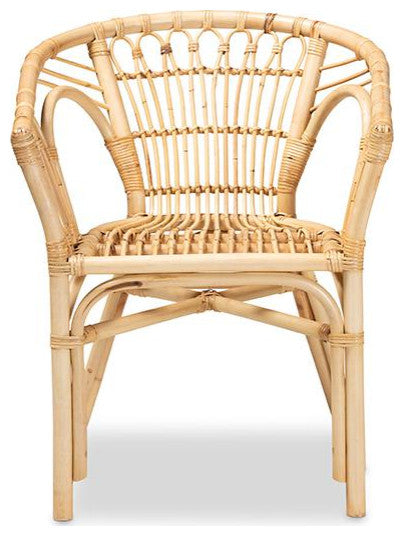 Kaka Modern Bohemian Natural Brown Rattan Dining Chair