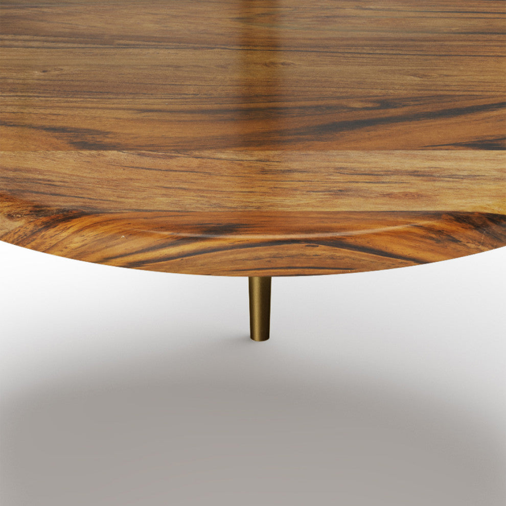 Wagner Round Marble & Wood Side Table
