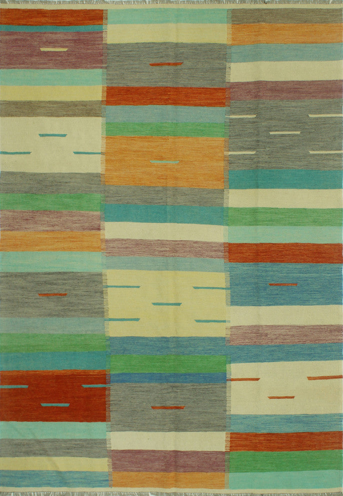 Winchester Kilim Nilofer Blue/Red Rug, 6'8x9'9