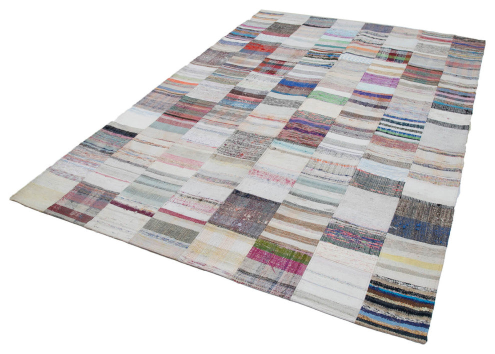 Rug N Carpet - Handmade Anatolian 6' 8'' x 9' 11'' Rustic Patchwork Kilim Rug