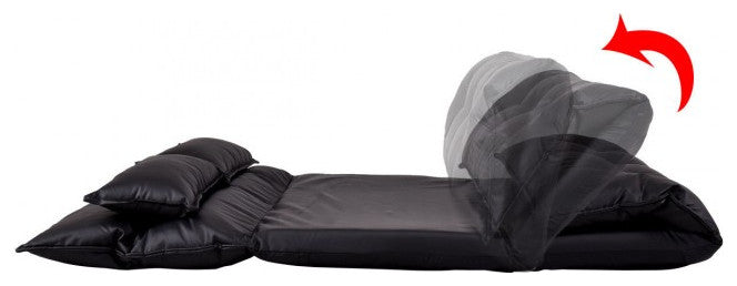 Foldable PU Leather Leisure Floor Sofa Bed w/ 2 Pillows