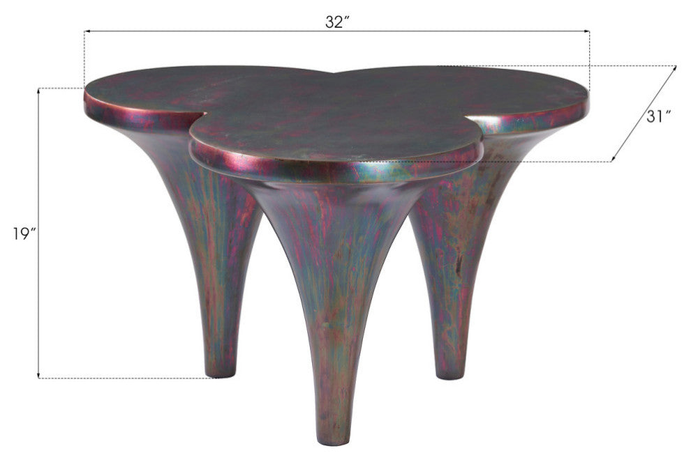 Butterfly Coffee Table, Resin, Copper