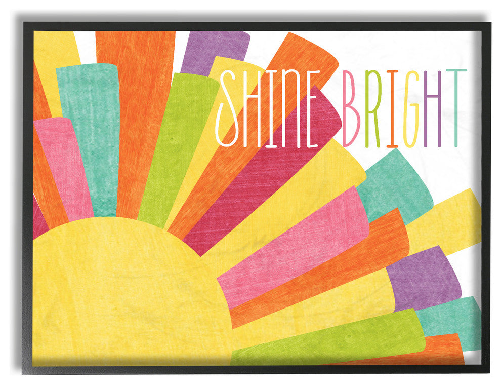 Stupell Industries Shine Bright Colorful Sun Illustration, 11 x 14
