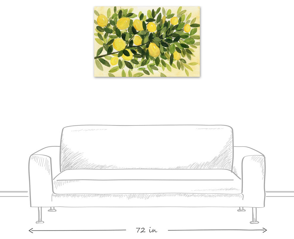 Painted Lemons 36x24 Canvas Wall Art