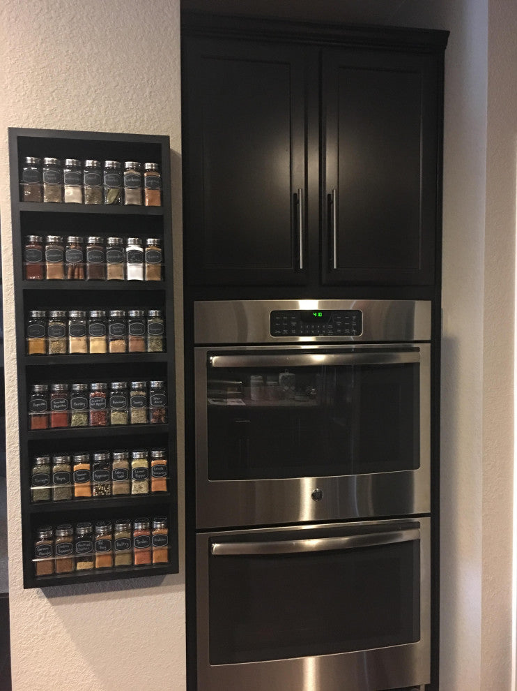Citrus White Enamel On the Wall Spice Rack 42"h x 14"w x 2.5"d