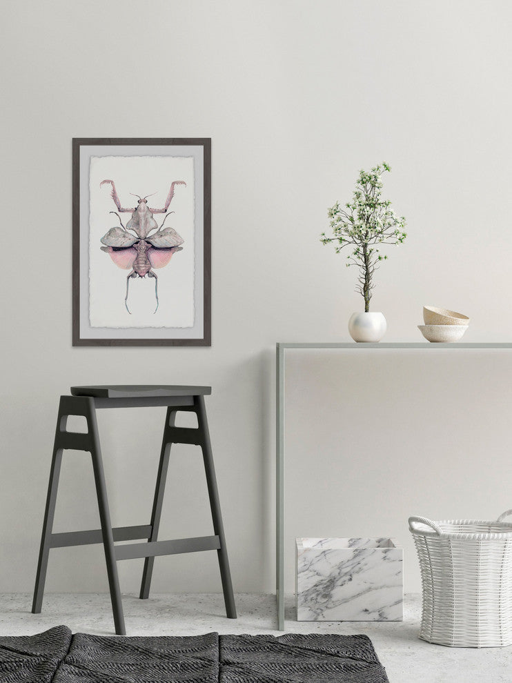 "Prehistoric Pink Bug" Framed Painting Print, 24"x36"