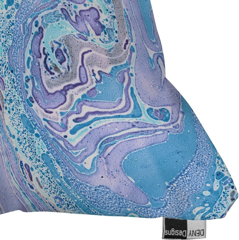 Amy Sia Marble Pale Blue Throw Pillow, 26"x26"