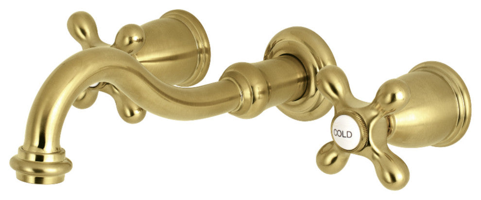 KS3027AX Two-Handle Wall Mount Tub Faucet, Brushed Brass