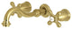 KS3027AX Two-Handle Wall Mount Tub Faucet, Brushed Brass