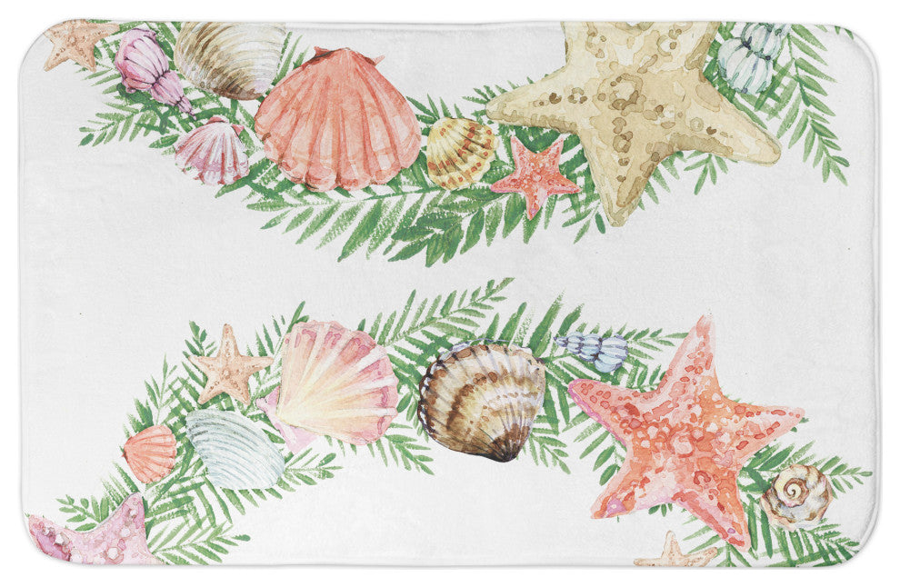 Coastal Shell Wreath 34x21 Bath Mat