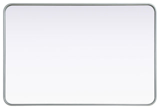 Home Living Contour Metal Rectangle Mirror 28x42, Silver