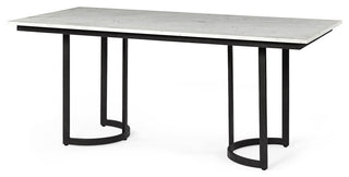 Modern Marble and Metal Dining Table