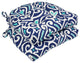 New Damask Marine Outdoor Deluxe Tufted Chairpad Set of 2