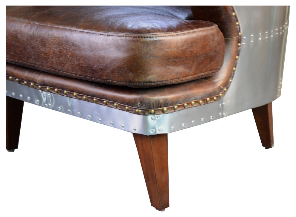Industrial Preston Club Chair Brown - Brown