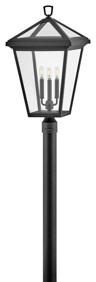 Hinkley Alford Place 26" Lg Post Top / Pier Mount Lantern, Museum Black