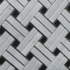 Oriental White Marble Honed Stanza Basketweave Mosaic  w/Black