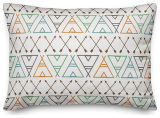 Arrows and Teepees Pattern 14x20 Spun Poly Pillow