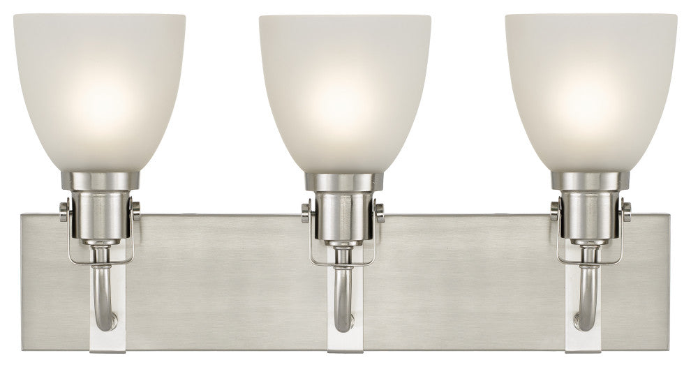 Edison 3-Light Brushed Nickel Finish Vanity Light 6.5"x20.5"x 10.5"